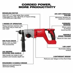 Metabo Tools Milwaukee M18™ Brushless 1” SDS Plus D-Handle Rotary Hammer 2613-20 -Werner Sales Shop 2613 20 3