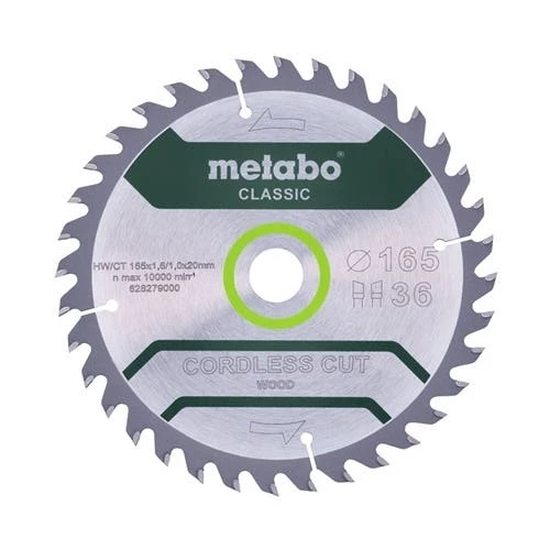 Metabo Tools Metabo 6.5" Circular Saw Blade HW/CT 165 X 20mm, 18T Classic Quality 628272000 3 Metabo Tools Metabo 6.5" Circular Saw Blade HW/CT 165 X 20mm, 18T Classic Quality 628272000