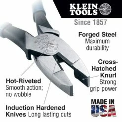 Klein Tools American Legacy Lineman Pliers And Klein-Kurve® Wire Stripper / Cutter 94155 -Werner Sales Shop side cutting pliers callout